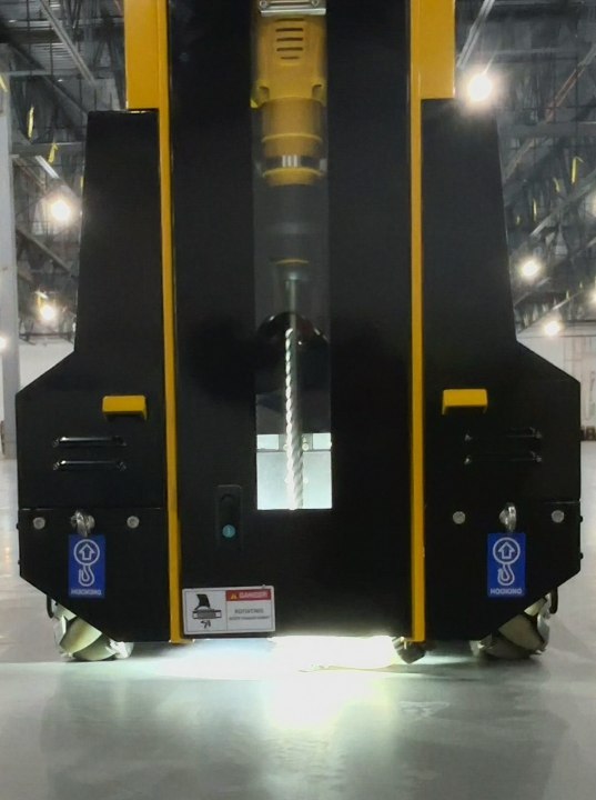 Front view of the DALE robot downward drilling mechanism