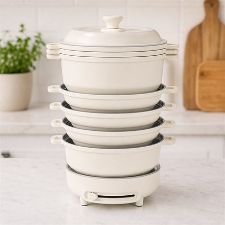 Dash Stacks nested cookware set on electric burner
