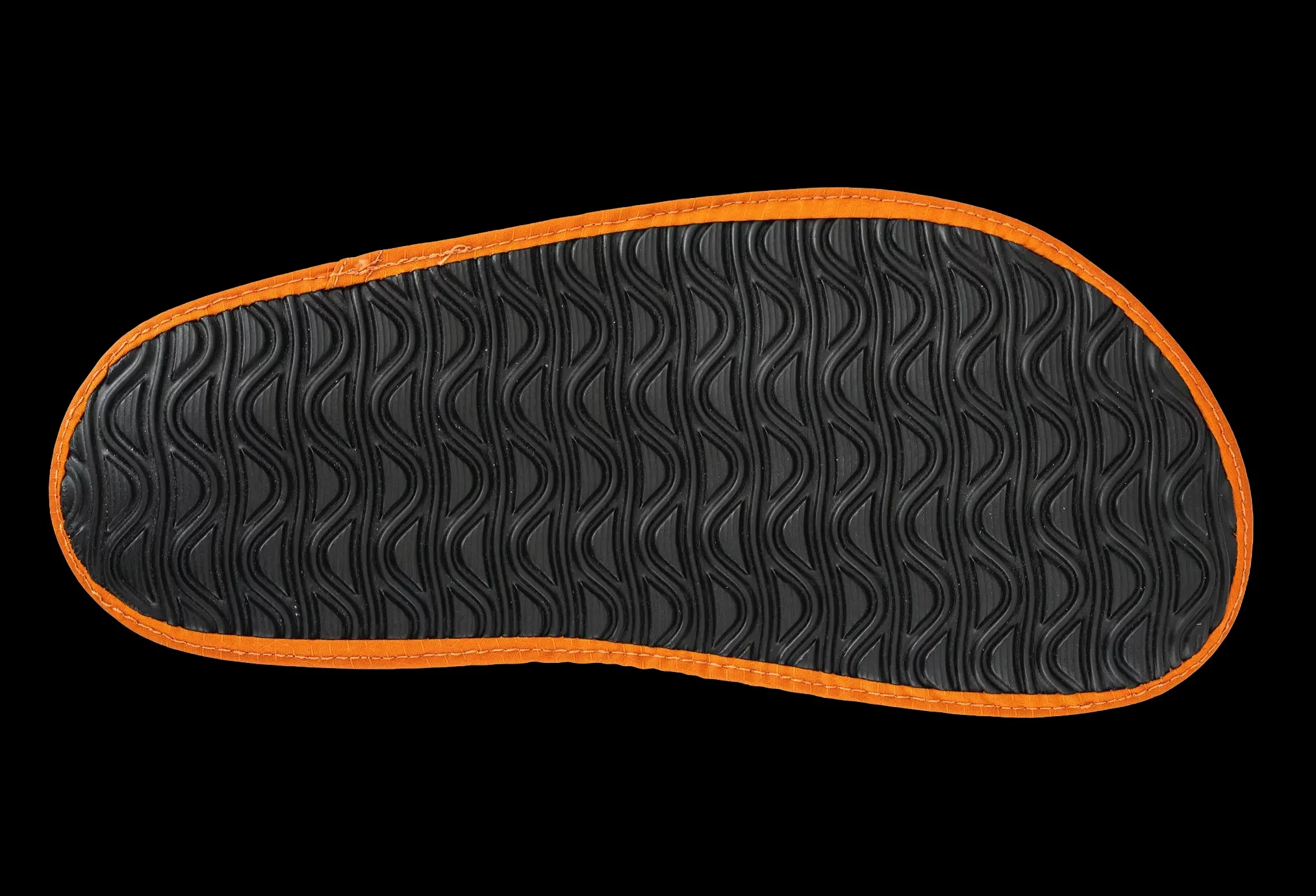 Foldable ultralight camp shoes packed for backpacking