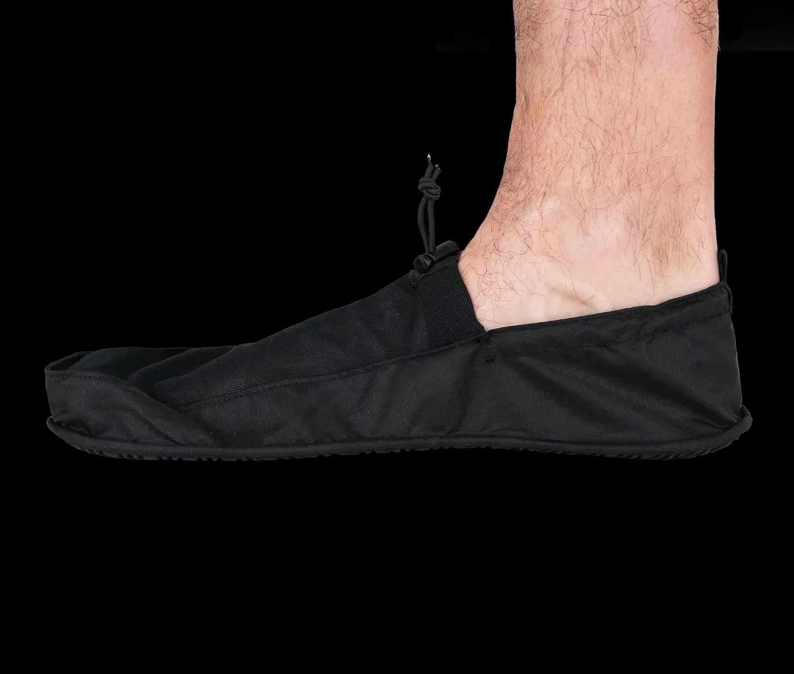 Close view of the sole and heel on the ultralight camp shoes
