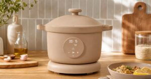 Designer multicooker on a kitchen counter