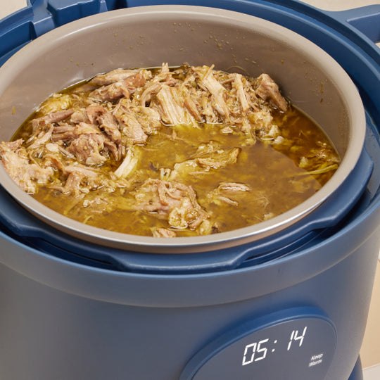 Blue Our Place Dream Cooker pressure cook mode