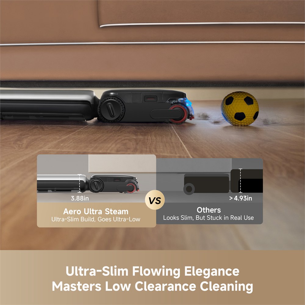Dreame Aero Ultra Steam wet-dry vacuum cleaning kitchen floor messes
