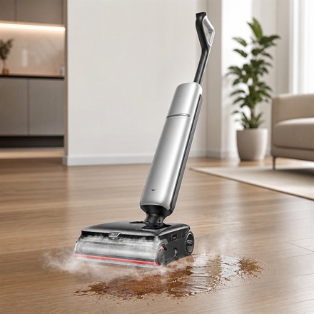 Steam wet-dry vacuum cleaning a hard floor