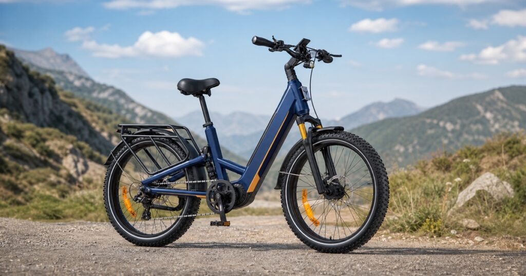 ENGWE E26 3.0 Pro smart eSUV e-bike on a mountain road