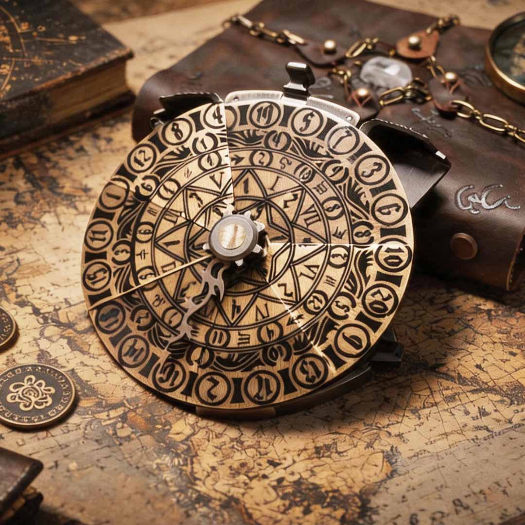 OMENDIAL DICE ornate dial face with numbered rings and central pointer