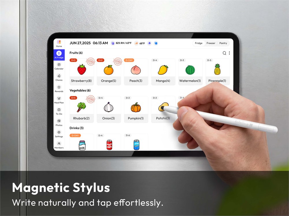 Everblog FridgeCal meal planning and food tracking screen