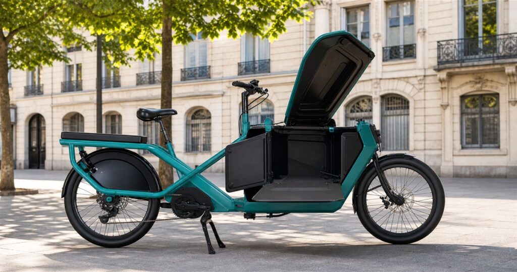 Generated no-text image of the Galian Le Formidable cargotail e-bike