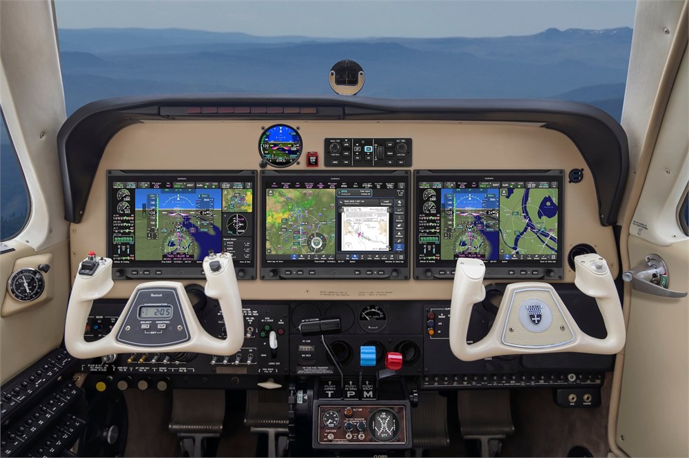 Garmin AXIS flight displays installed across a light aircraft cockpit
