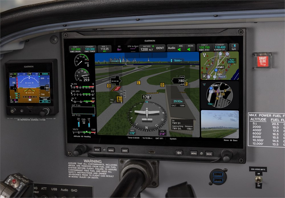 Garmin AXIS flight display showing safety and situational awareness features