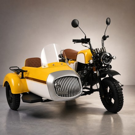 Generated no-text tile image of the GZ Duo 125 sidecar motorcycle