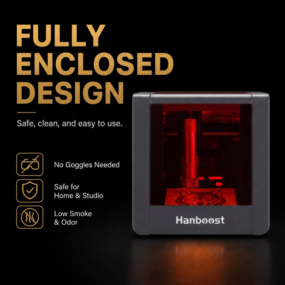 Hanboost T1 fully enclosed design with orange safety viewing window