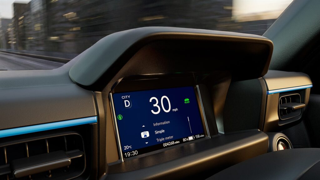 Honda Super-N digital driver display and dashboard