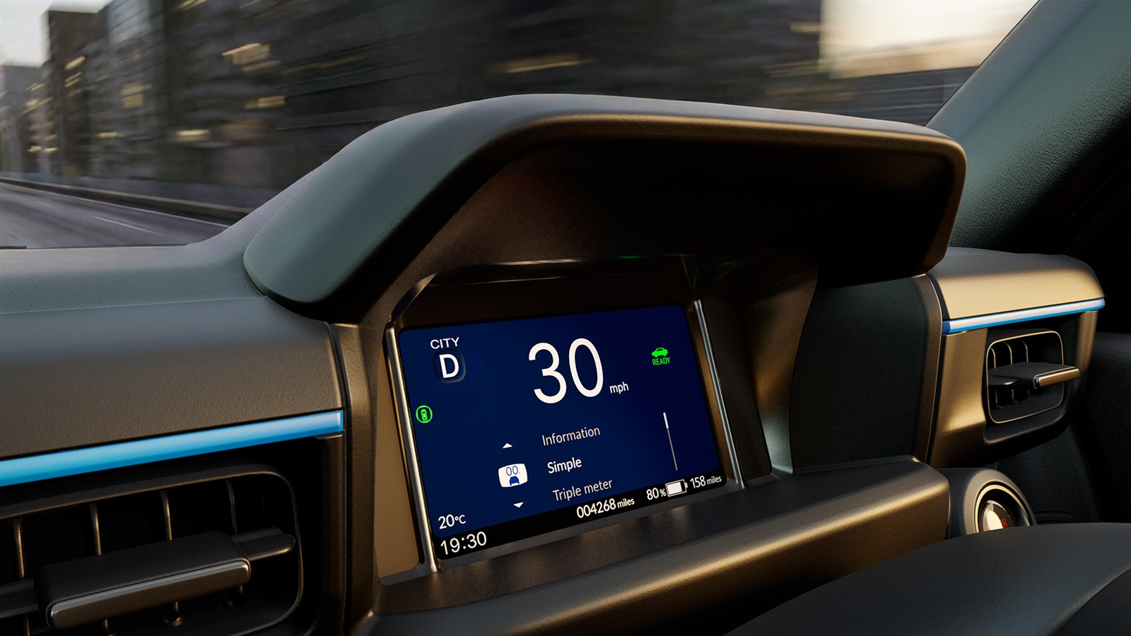 Honda Super-N digital driver display and dashboard