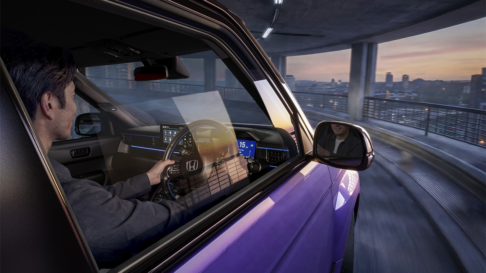 Honda Super-N cockpit display showing drive information