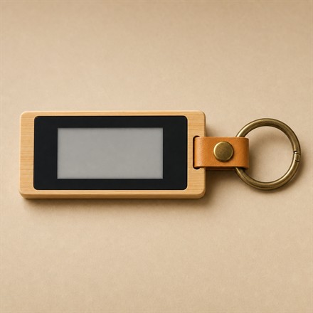 Generated square product image of the KEEP connected e-ink keychain