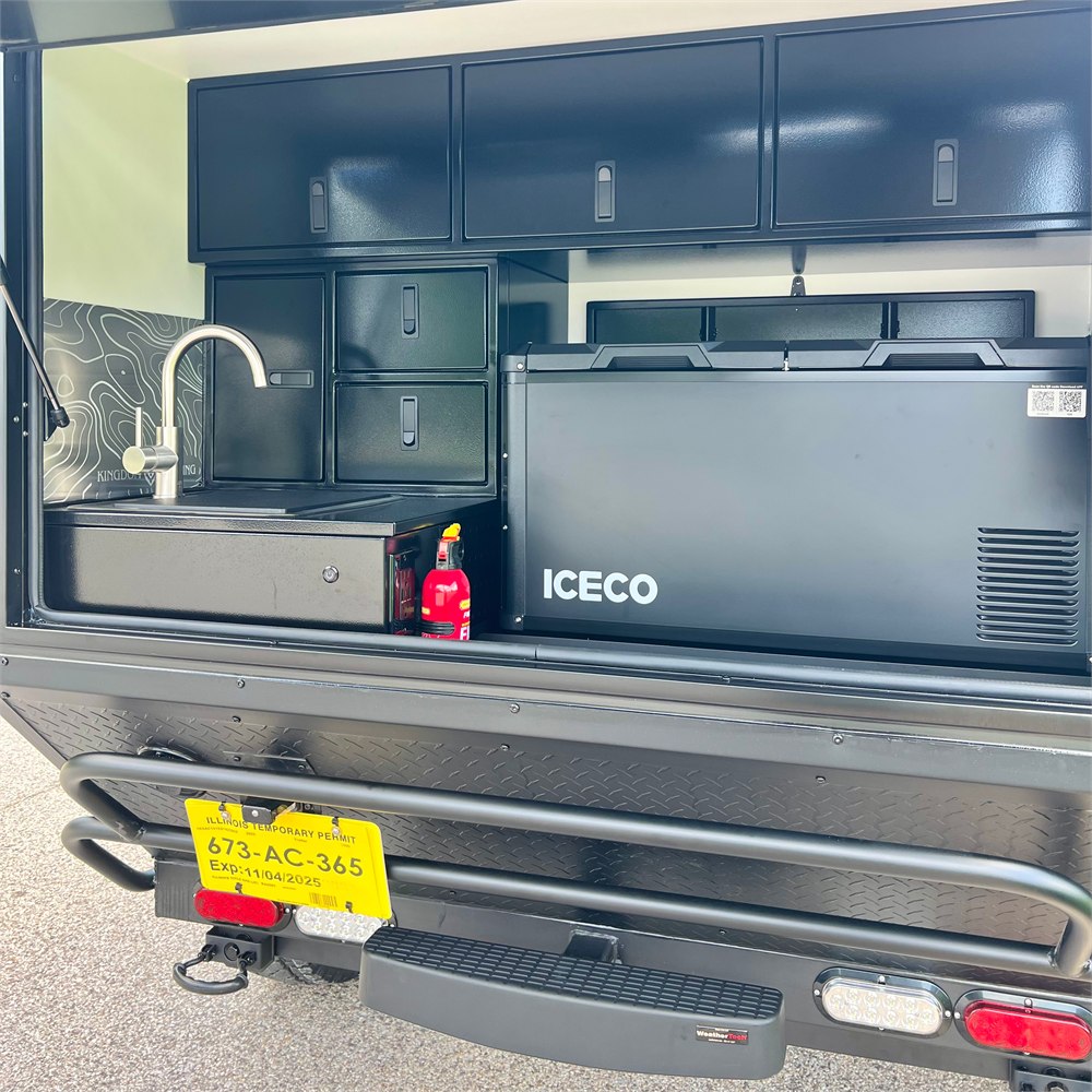 Rear galley kitchen on the Kingdom Camping Adventure Pro Mini 2.0