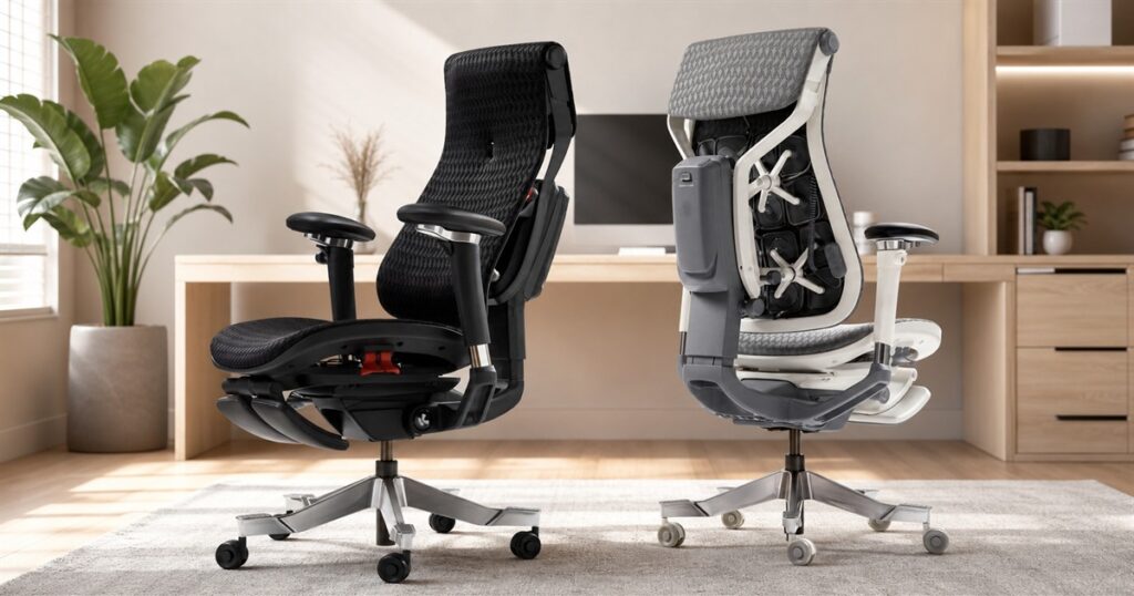 Lavenne R9 Pro dynamic spine ergonomic chair in a modern office setting