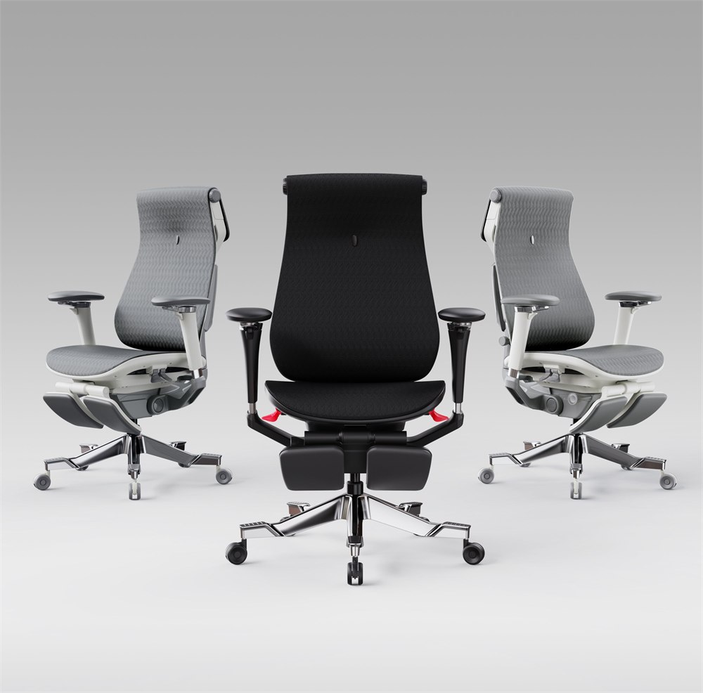 Lavenne R9 ergonomic chair lineup with black and gray color options