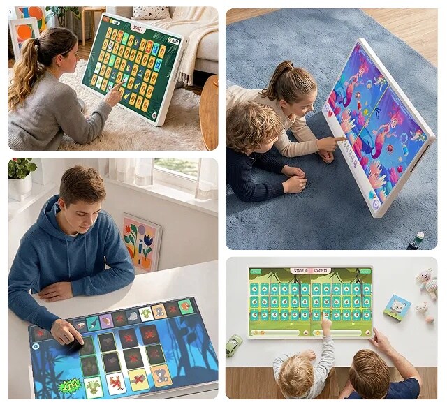 LG StanbyME 2 Max showing built-in touchscreen games