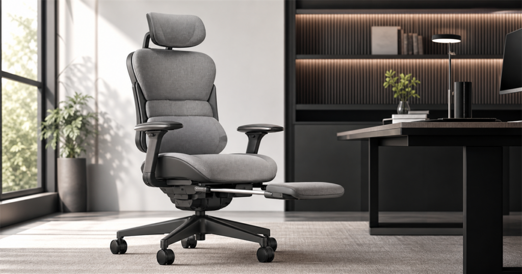 LiberNovo Maxis big and tall ergonomic chair in a modern office setting