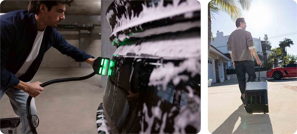 LINYO H1 roller washing foam from a car exterior