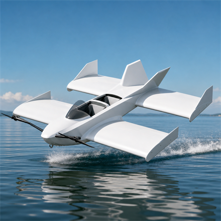 Square thumbnail of the NAVEE WaveFly 5X flying speedboat above water