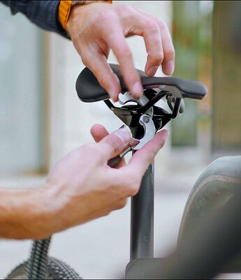 Cordalock bike lock shown in everyday riding use
