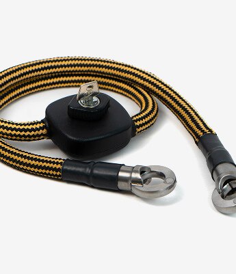 Cordalock whole bike lock in a city cycling scene