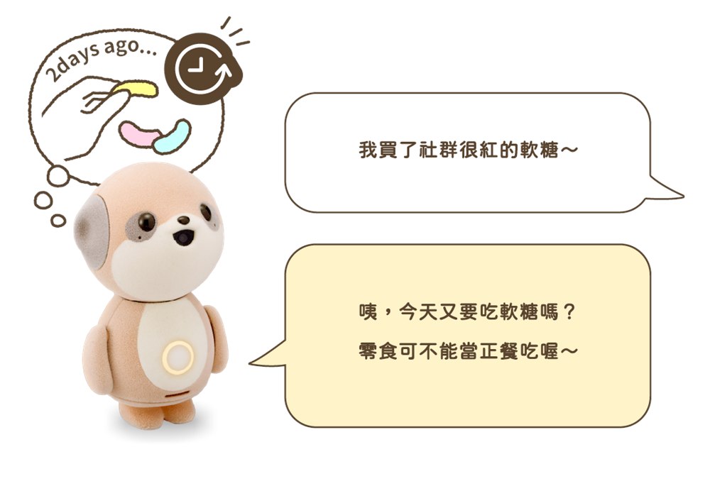 Poketomo robot remembering daily conversations