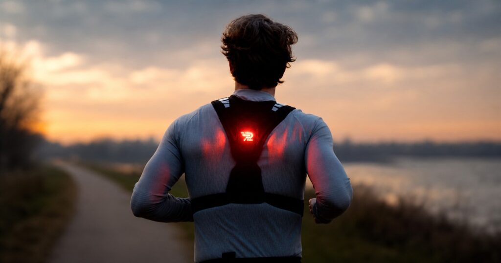 RunSafePro smart running vest with rear safety light