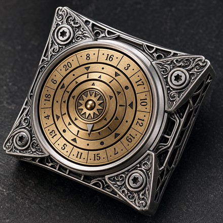 OMENDIAL DICE mechanical spinner die square grid thumbnail