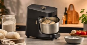 Generated no-text product image of the Ooni Halo Core compact spiral dough mixer