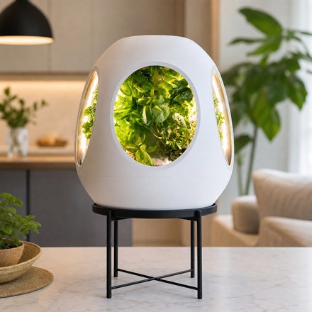 Square thumbnail of the Plantaform fog-powered smart indoor garden with leafy greens inside