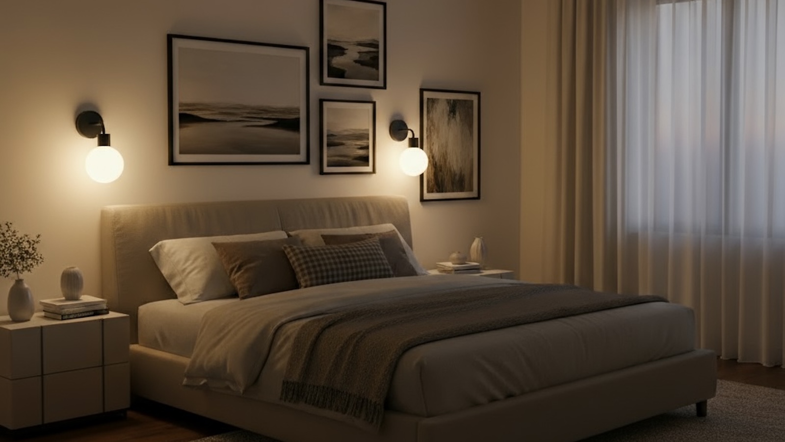Poplight renter-friendly wall light mounted in an apartment