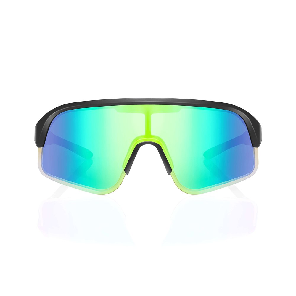 POVEC C1 sport sunglasses in a wraparound black frame side view