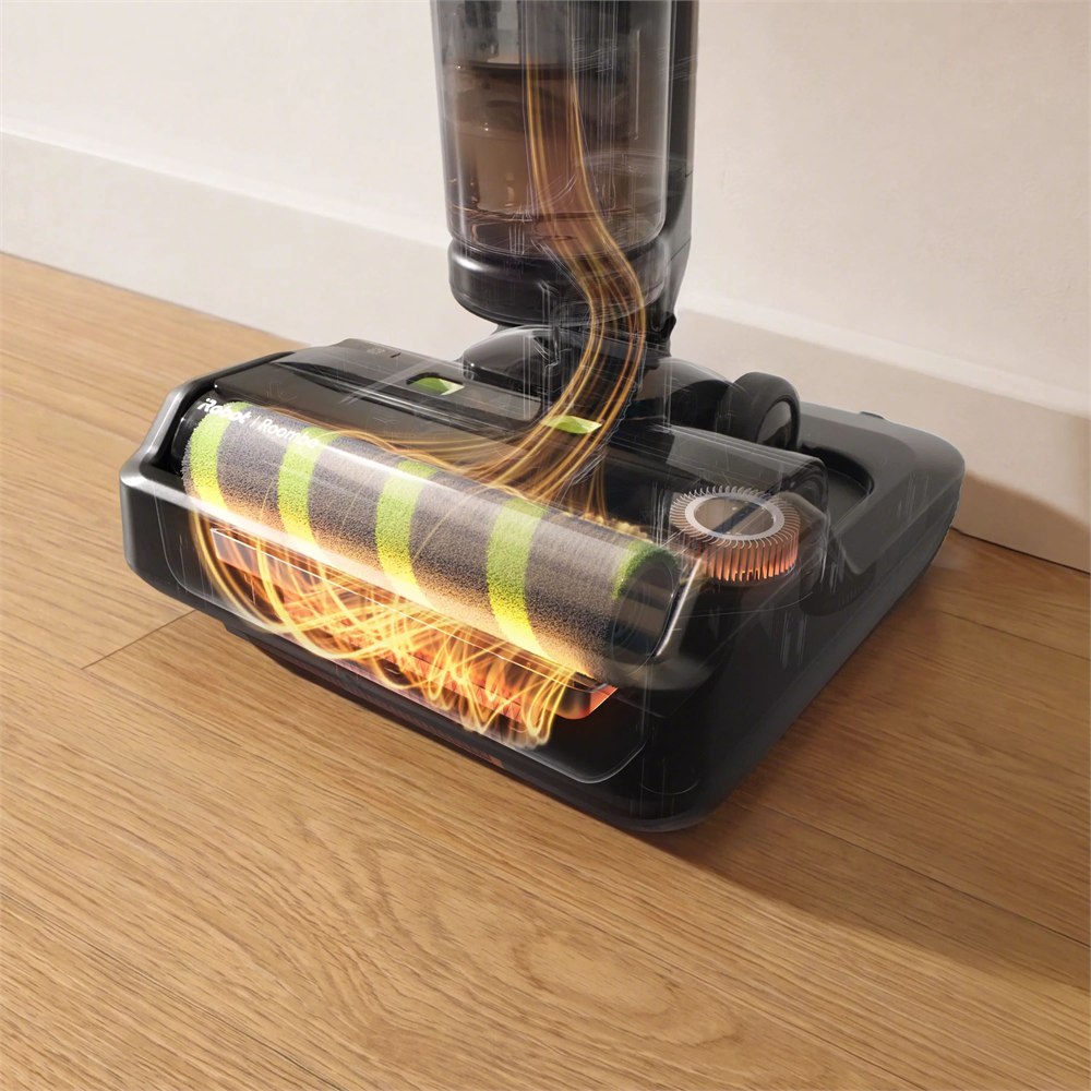 Close view of the Roomba Electro Plus roller mop system