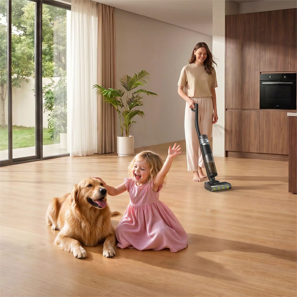 Roomba Electro Plus used on a hard floor in a home with pets and kids