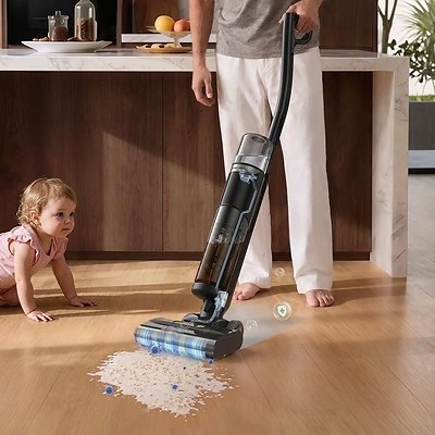 Roomba Electro Plus disinfecting hard floor cleaner in a home setting