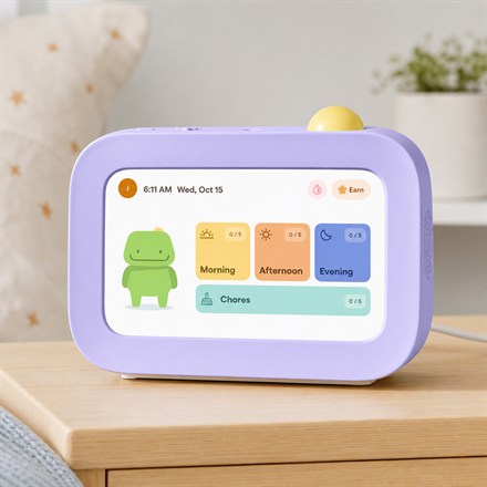 Skylight Buddy touchscreen routine device with yellow top button