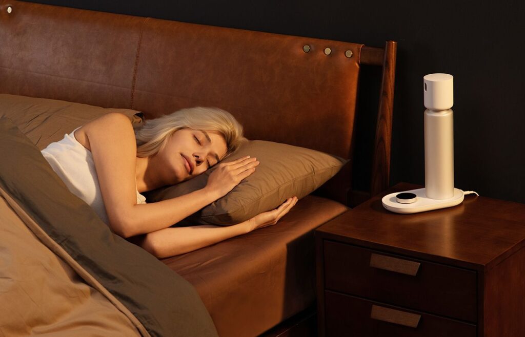 Sleepal AI Lamp on a bedside table