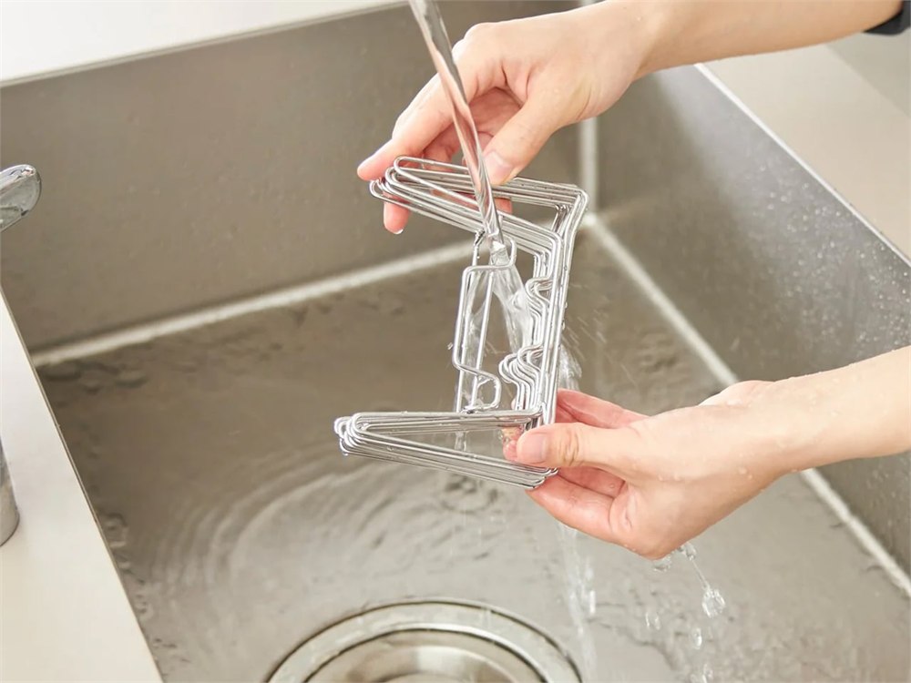 Slim Fold Dish Rack shown as a portable dish drying rack for travel and small kitchens