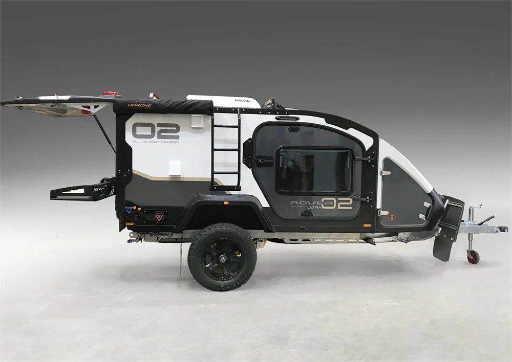 Stockman Rover side profile showing compact teardrop camper shape