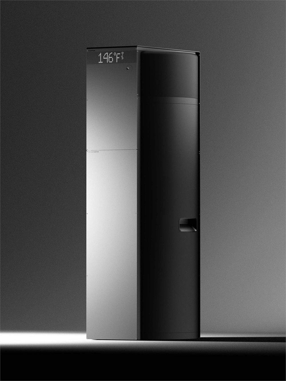 Superheat H1C black smart water heater studio product view