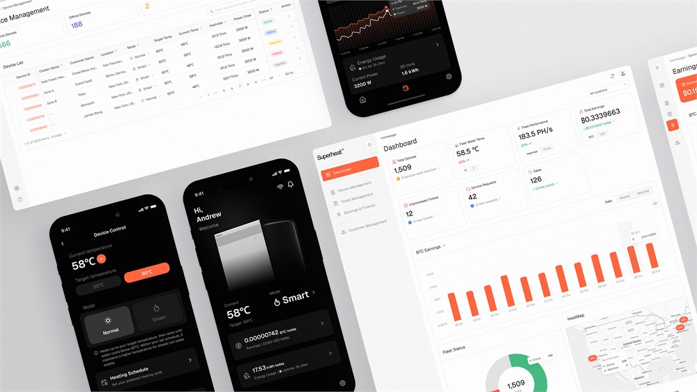 Superheat app and web dashboard controls for the H1C