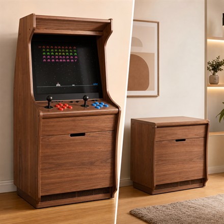 Swap Arcade arcade cabinet and closed furniture cabinet view