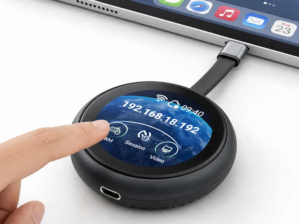 GL.iNet Comet Q USB-C remote KVM beside a mobile device