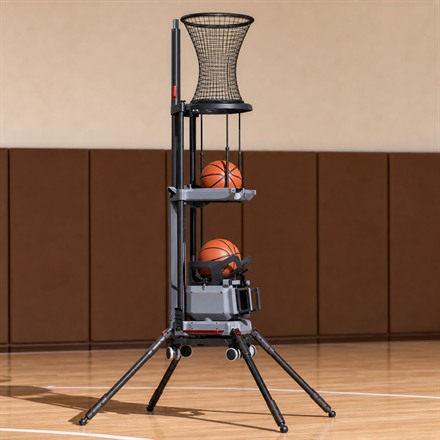 Generated no-text grid image of the LUMISTAR CARRY basketball training robot
