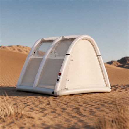 Generated no-text square tile image of the Puffer inflatable tent