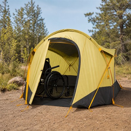 Generated no-text square image of the Universal Wawona 3 accessible camping tent
